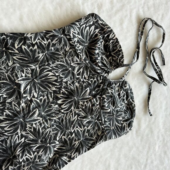 Vintage Y2K Floral Stretch Slim Fitting Mini Party Dress Size 5/6 Teeze Me Gray - Picture 13 of 15